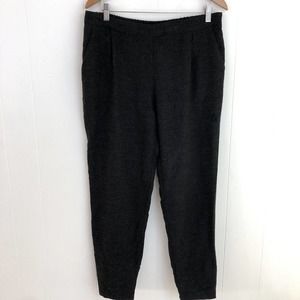 Zara Basic Dark Grey Crop Jogger Style Pull On Trouser Pants Women's Large